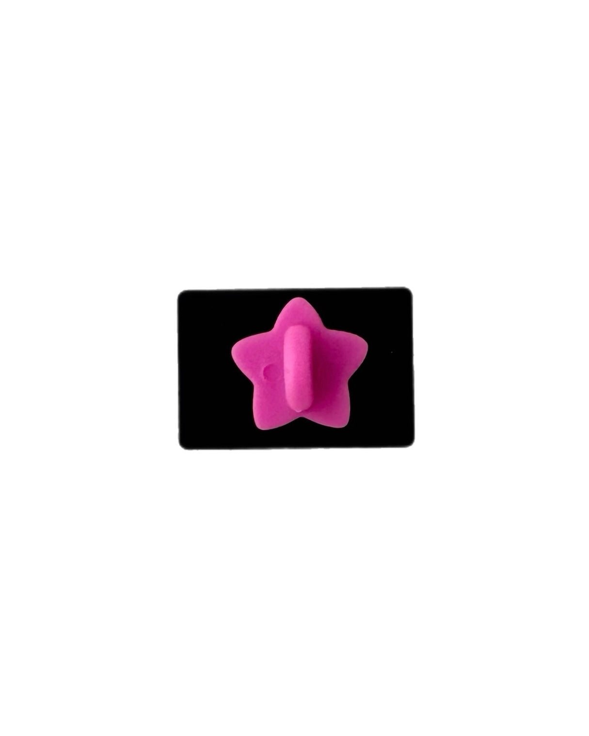 Ruby's cassette tape enamel pink star pin back